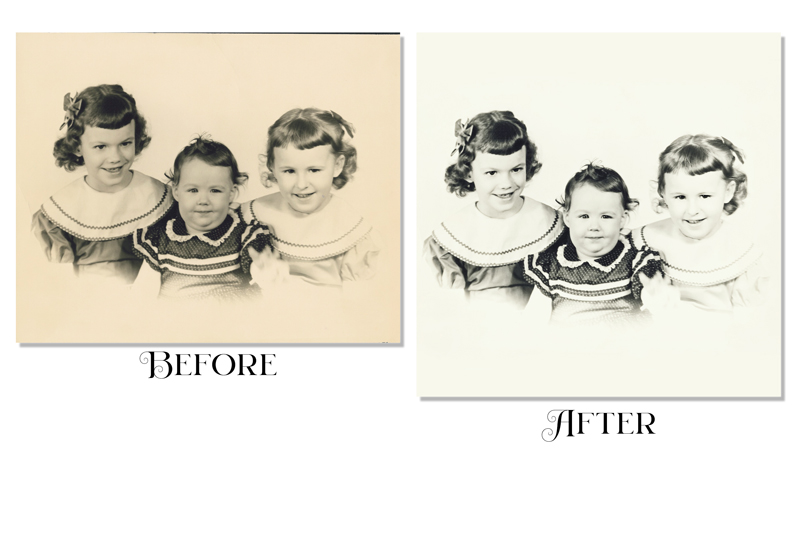 Karen Z Photography restoration before and after images